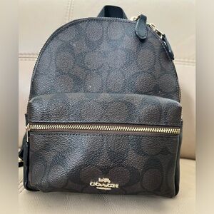 Coach mini leather backpack black